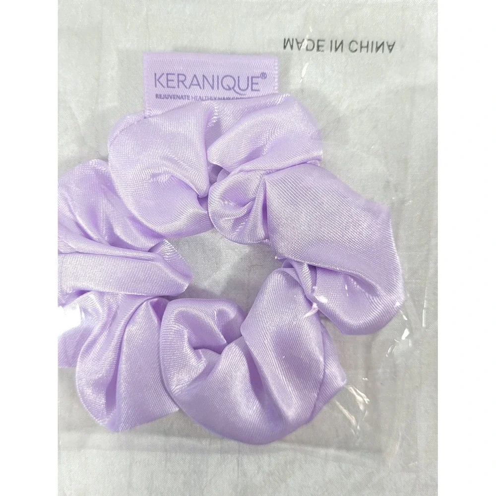 2 Keranique Lavender Satin Hair Scrunchies